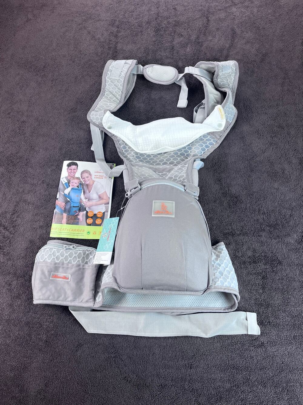 Baby Hip Seat Carrier Grey NWT